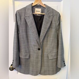 Boden Black and White Glen Plaid Blazer